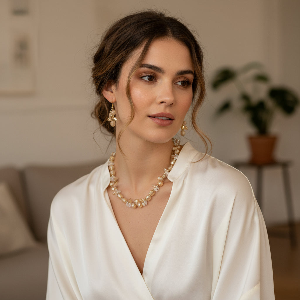 Mustard Crystal Necklace