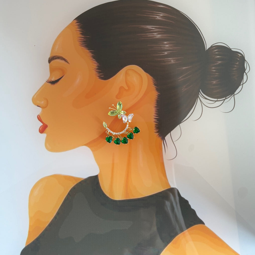 Butterfly Hoop Danglers