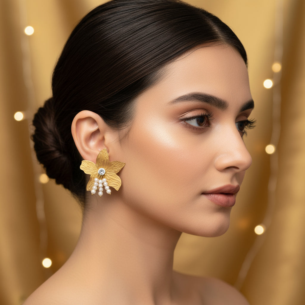Floral Pearl Studs