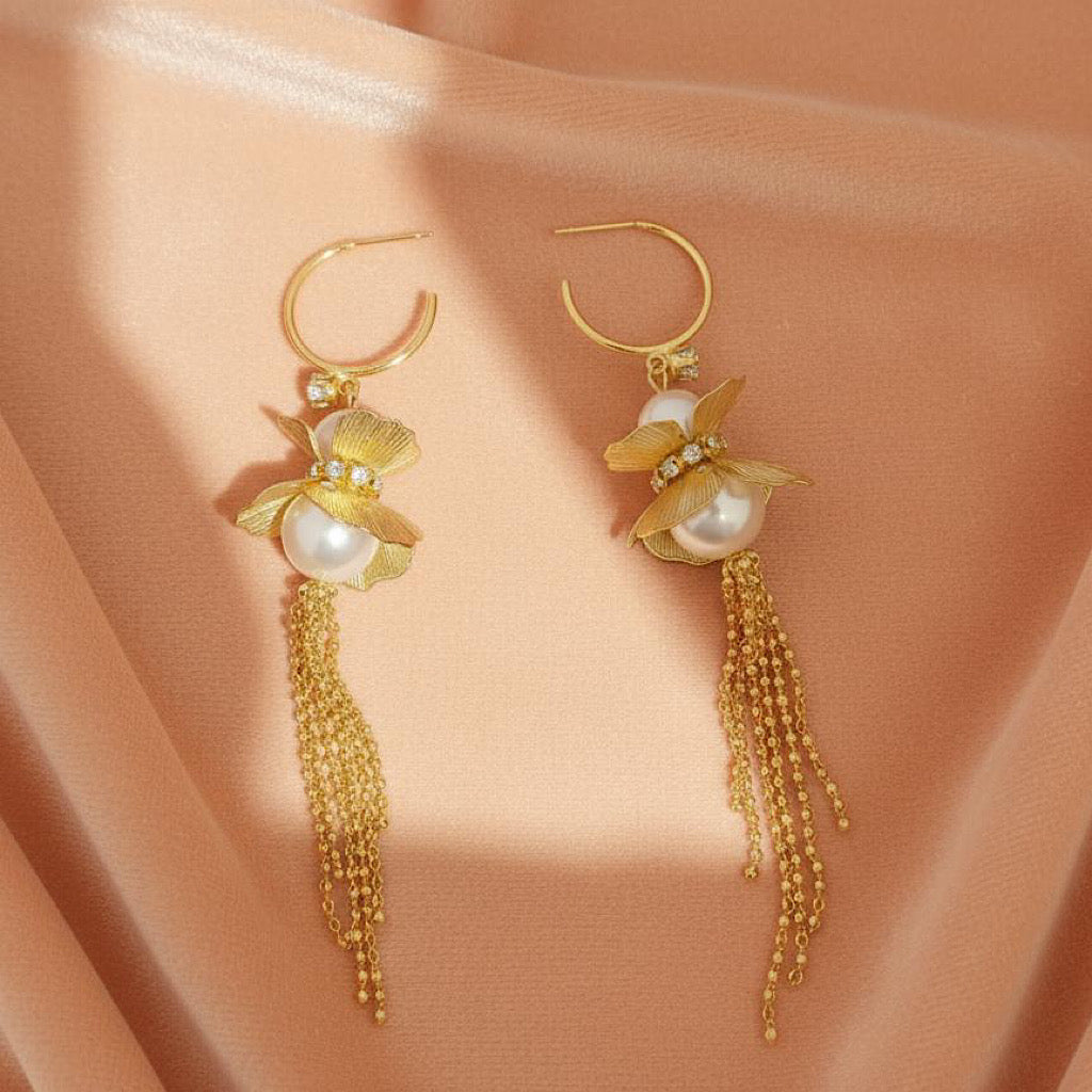Petal Hoops Danglers