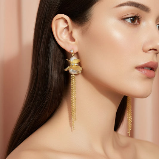 Petal Hoops Danglers